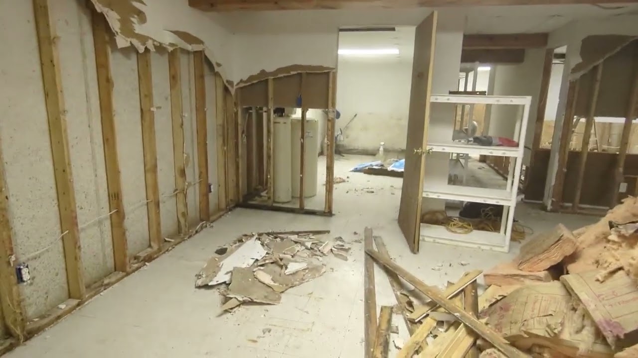 DIY Basement Demo : Removing Moldy Sheetrock, Ceiling Tiles & Insulation