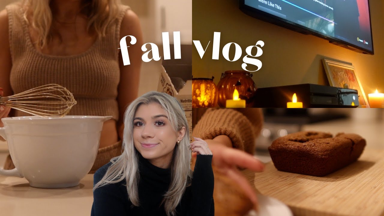 FALL VLOG! Baking Pumpkin Bread, Life Updates & Cozy Halloween Movie Night