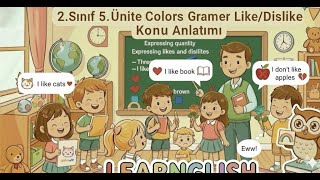 2.Sınıf İngilizce 5.Ünite Colors Renkler Gramer Likedislike Konu Anlatımı - Meb Uyumlu