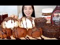 ASMR Chocolate Dessert Mukbang 초코디저트 🍫  홈플러스 몽블랑제 초코빵 초코브라우니 케이크 모카번 먹방 Bread Cake Brownie Nutella