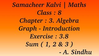 8th Maths Samacheer | Chapter 3 | Algebra | Graph - Introduction & Exercise 3.8 Sum ( 1 to 3 )