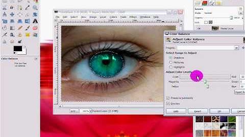 GIMP 2.6 Tutorial - How to Change Eye Color