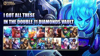 I GOT 18 SKINS INCLUDING THE TESLA MANIAC IN THE DOUBLE 11 DIAMOND EVENT - MLBB