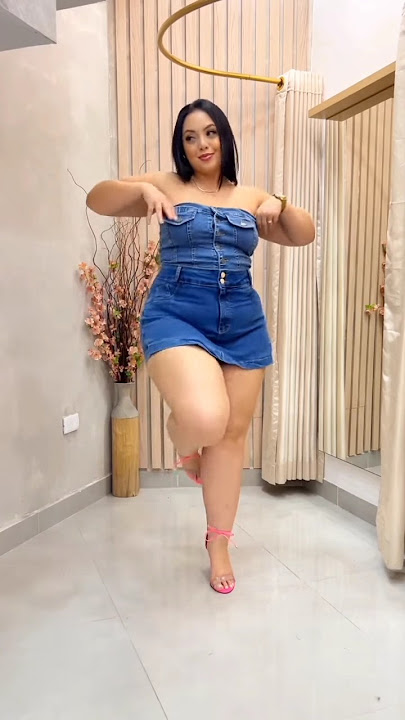 denim shorts try on haul #plussize #fashion #curvy