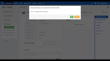 vTiger Popup Alert (Automate Alerts for Users/Groups & Specific Records)