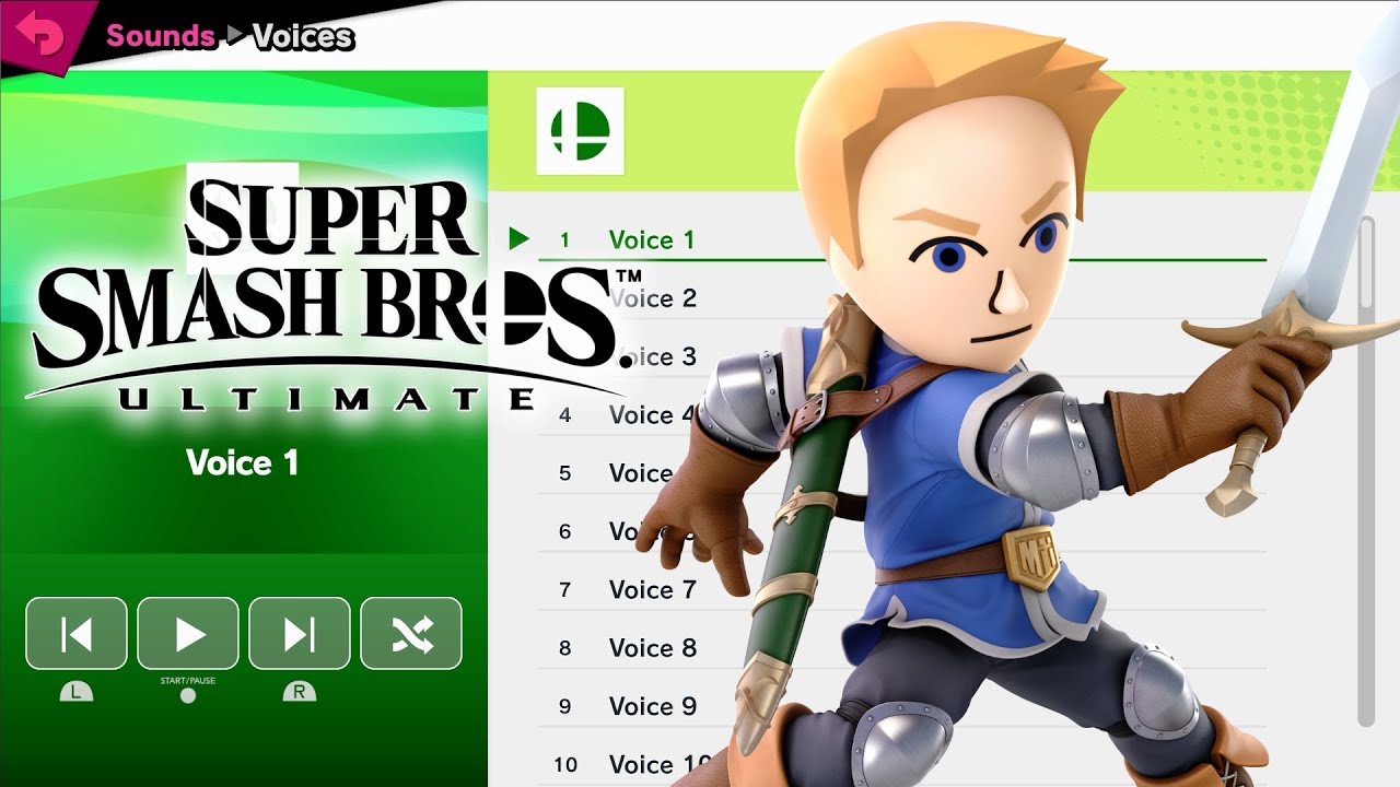 Mii (Male) Voices - Super Smash Bros Ultimate