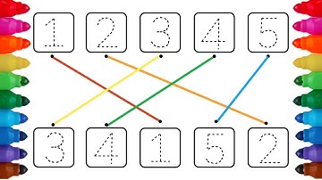 점선 숫자 1부터 10까지 쓰고 같은 숫자를 찾아 선긋기 활동하기  | 한번 더 쓰기 | 영어숫자배우기