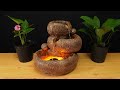 Making amazing rock fountain at home  diy tabletop water fountain using styrofoam  cement