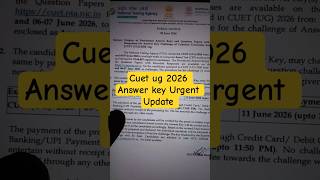 CUET UG 2026 Answer Key Challenge Process | Result Date &amp; Score Calculation
