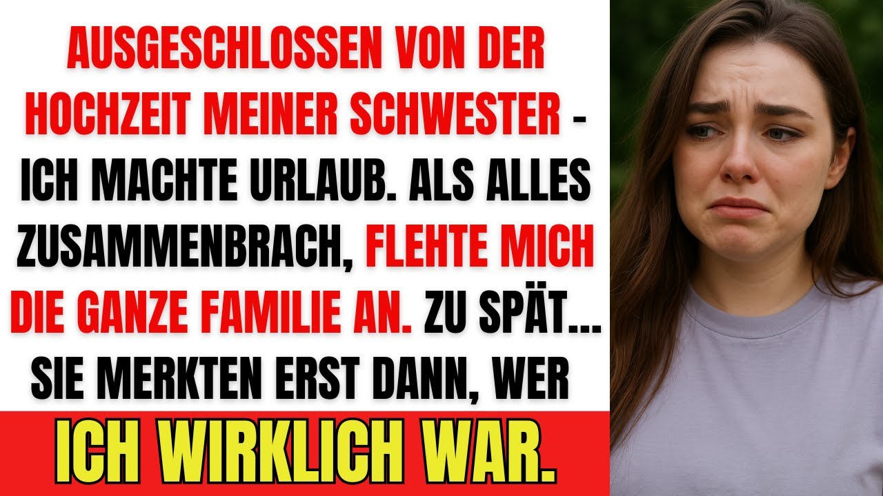 Von der Hochzeit ausgeschlossen – als alles eskalierte, flehte mich die Familie um Hilfe an