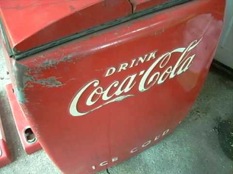 antique coca cola refrigerator