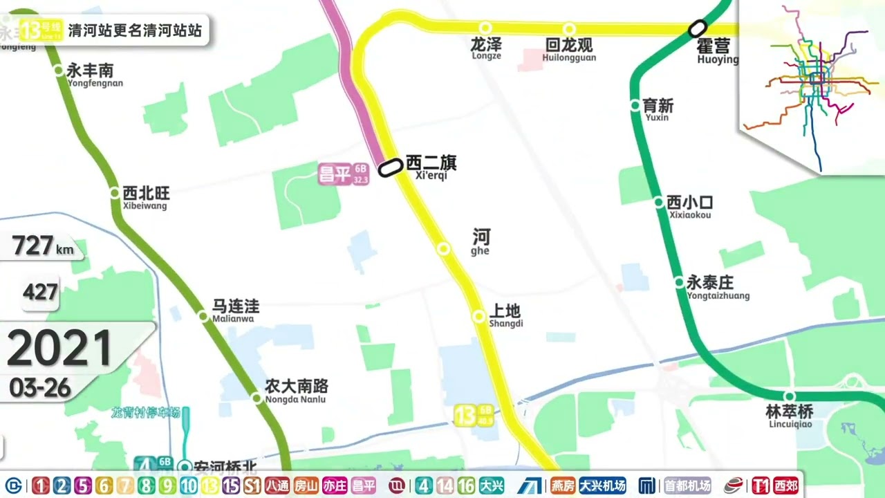Dynamic Development History of Beijing Metro Phase III 1971 2028+ 北京地铁三期北京地铁动态发展史（1971 2028+）