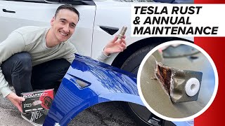 Annual maintenance and rust concerns on a Tesla Model 3