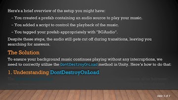 How to Keep Playing Background Music Across Scenes in Unity