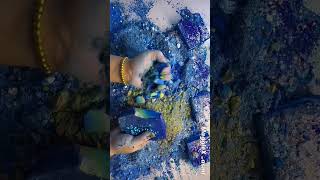 Unpolished &amp; Cornstarch Dyed Blue Gym Chalk | Collab with @Thechalktwin 