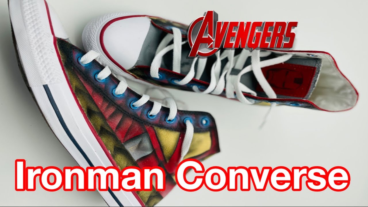 How to make Ironman Avengers Converse|Airbrushed Converse| Ironman Custom  Sneakers - YouTube