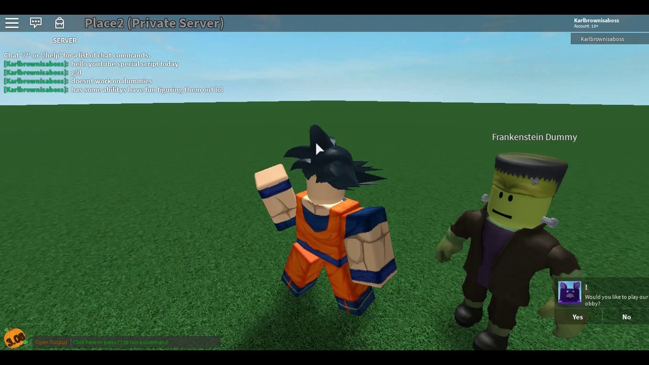 Roblox Script Showcase 3 Venturiansonic S R6 Goku By I Commander - roblox void script builder goku get robux obby