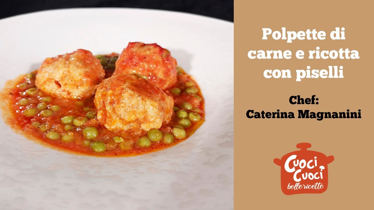 Polpette di carne e ricotta  con sugo ai piselli