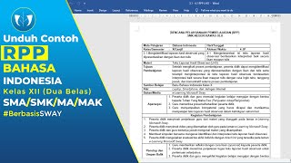 Contoh RPP 1 Lembar Bahasa Indonesia Kelas XII SMA/SMK/MAK Terbaru 2021 Lengkap