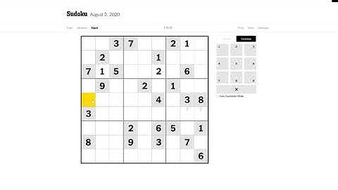 NYT Sudoku Hard 02/08/2020