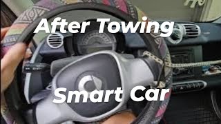 How to re engage transmission after towing smart car