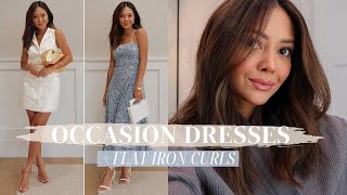 Occasion Dresses + Flat Iron Curls Tutorial