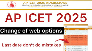 AP ICET 2025 CHANGE OF WEB OPTIONS MISTAKES | AP ICET SEAT ALLOTMENT 2025