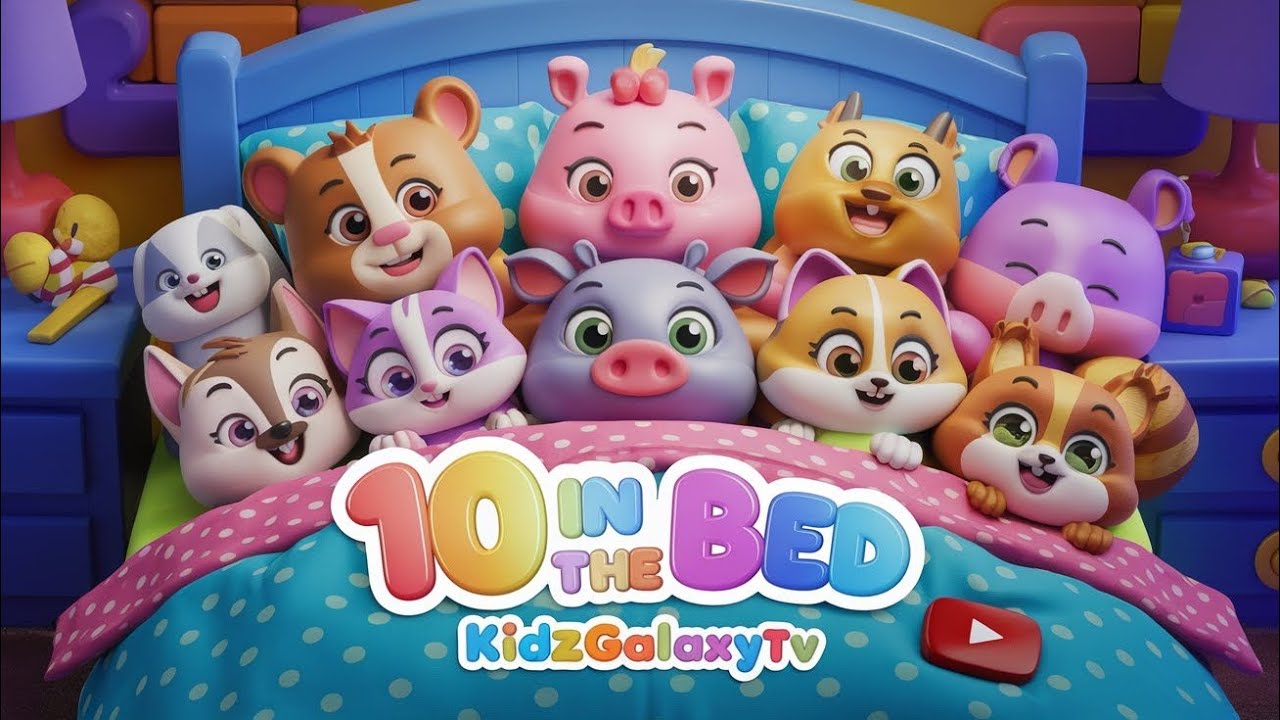 10 in the Bed | Nursery Rhymes and Fun kids song| Bed Time Song for ...