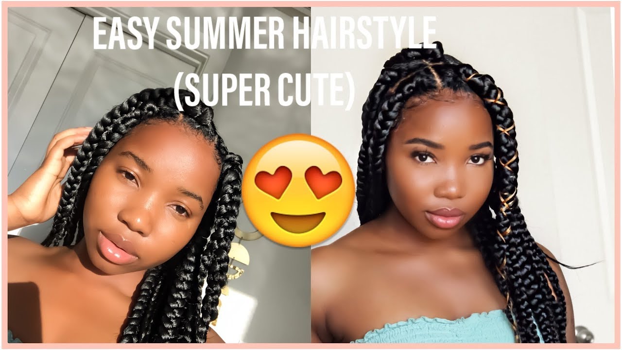 Summer 2018 Hairstyle Jumbo Box Braids Super Cute Easy