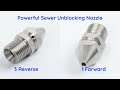 Powerful sewer unblocking nozzle