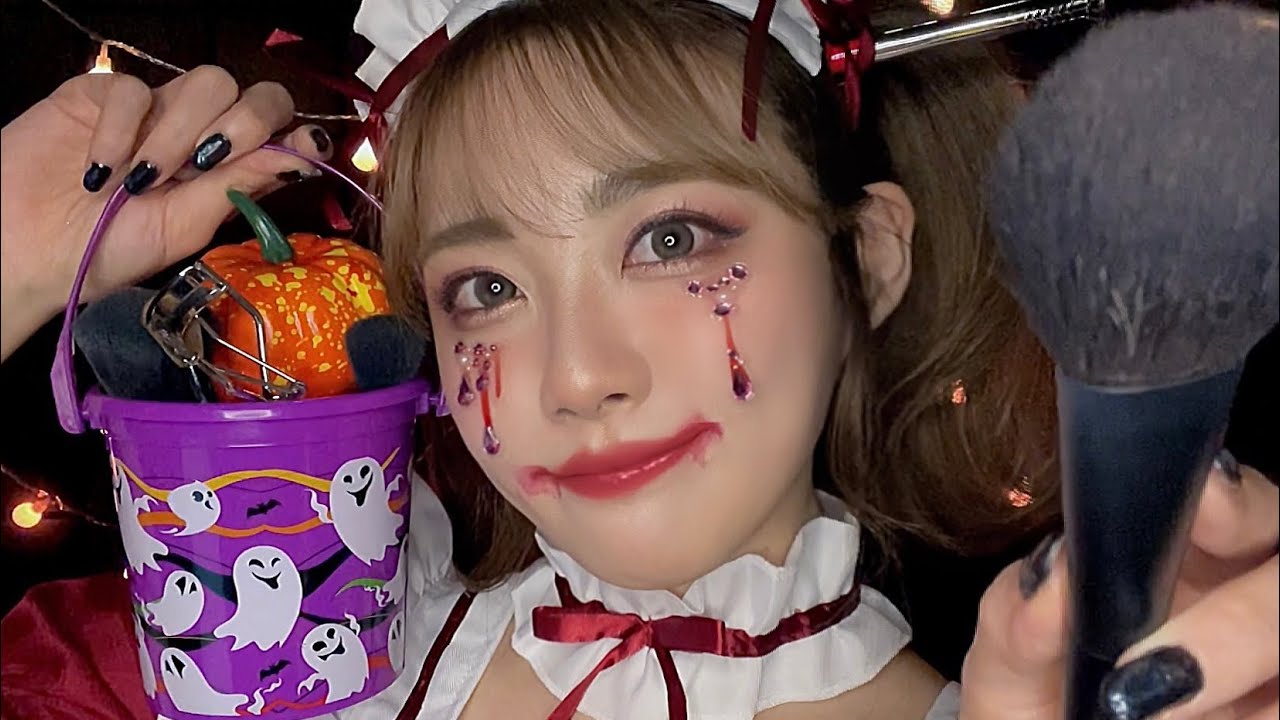 ASMR Расслабляющий макияж на Хэллоуин 🎃(С субтитрами)
