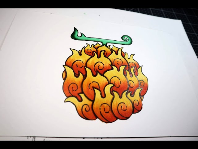 How to draw Flame Flame fruit Mera Mera no mi // Devil Fruit // One Piece 