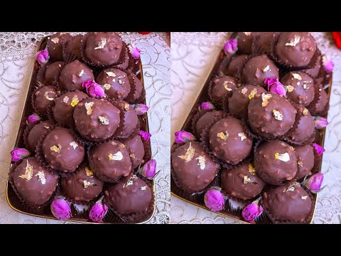 حلوة فيريرو ب3مكونات بلا فران ولا قوالب وكاتجي كاتحمق فلمنضر ولمذاق ياسلام🤤🤤🤤
