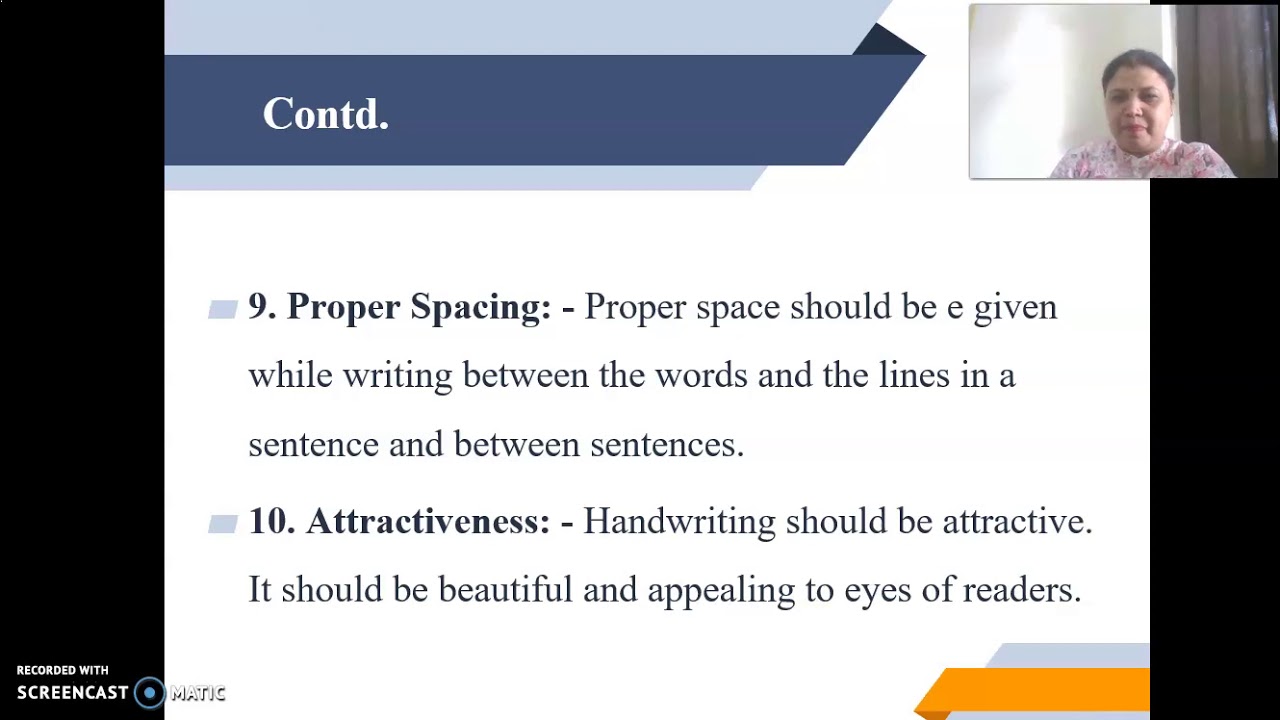 Recording 10 Characteristic of Good Handwriting