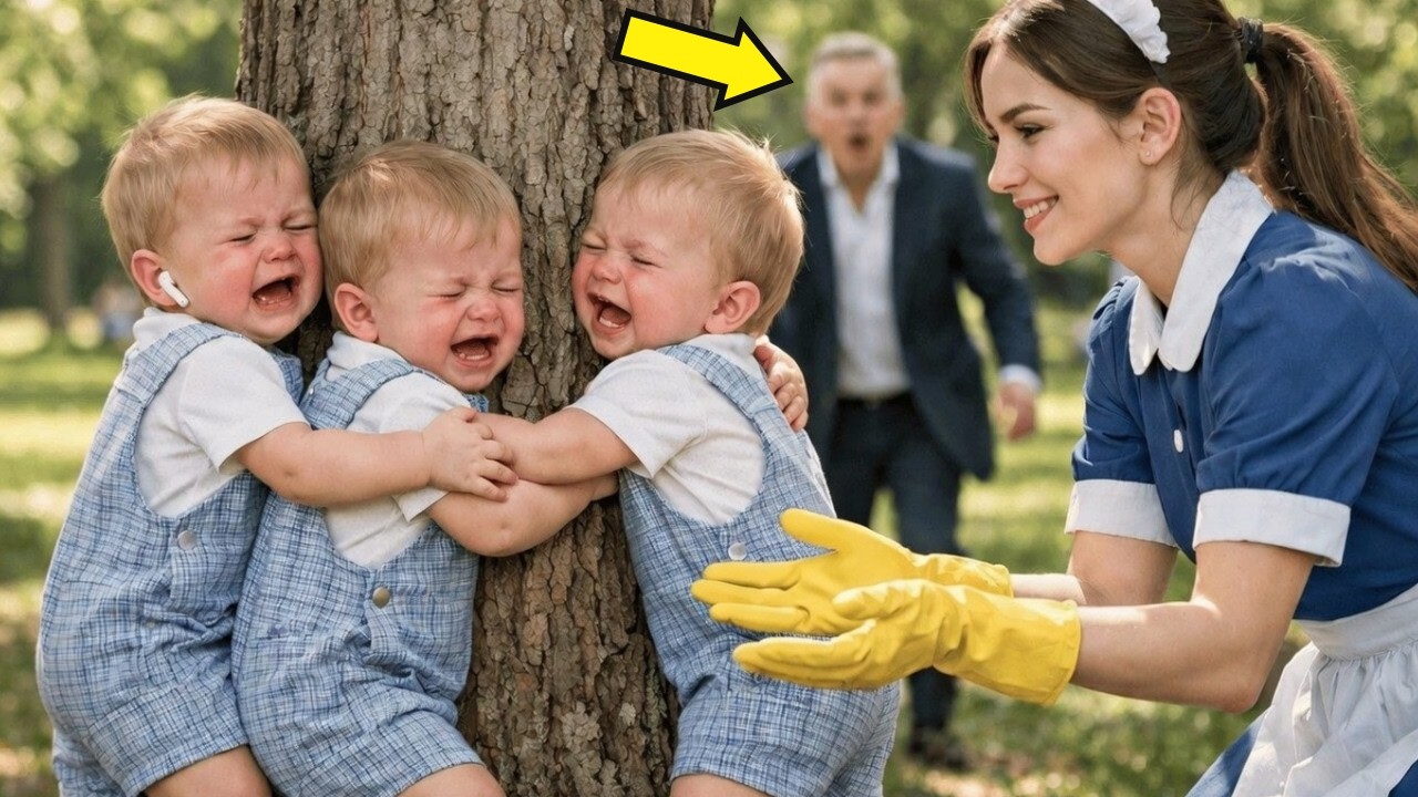 NADIE ENTENDÍA POR QUÉ TRILLIZOS DEL MILLONARIO LLORABAN — HASTA QUE LA LIMPIADORA REVELÓ LA VERDAD