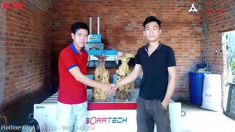 Máy đục tượng kết hợp đục phẳng Soratech  4 đầu tại nhà khách ở Đăk Nông