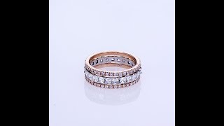 18KT WHITE & ROSE GOLD ASSCHER DIAMOND STACKABLE RING