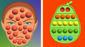 Pop them All Game! Very satisfying and relaxing ASMR slicing video