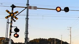 【踏切】JR成田線　オーバーハング踏切 (Railroad crossing in Japan)