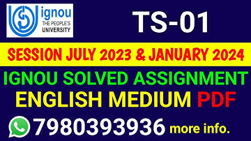 TS 1 Solved Assignment 2023-24 English, TS 1 Solved Assignment 23-24, TS-01 Assignment