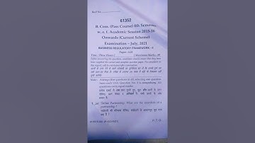 question paper of business regulatory framework. bcom pass 4 sem 2021