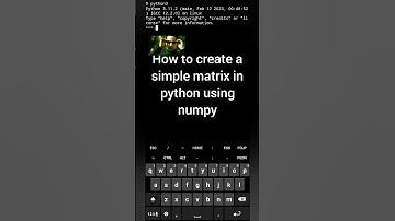How to create a simple matrix in python using numpy #ai #datascience #linearalgebra #numpy #python