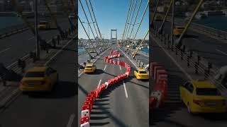 The Ultimate Domino Effect on the Bosphorus Bridge! 🌉