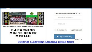 Tutorial e-Learning Madrasah untuk Guru