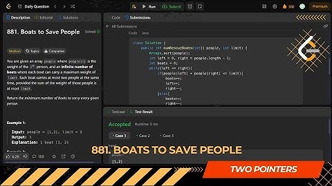 LEETCODE DAILY QUESTION 881 | Boats to Save People | Is Kabir Coding #leetcode #programming