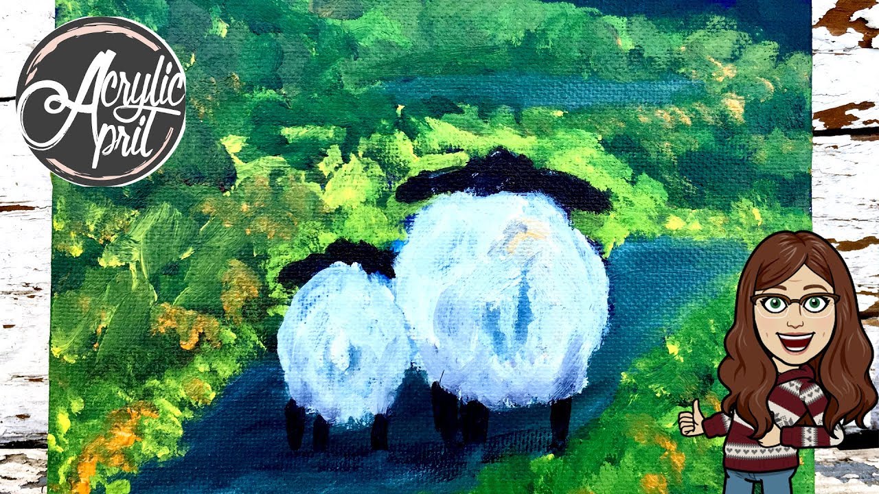 Quick & Easy Painting! Cute Fuzzy Sheep for Total Beginners - YouTube