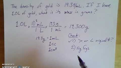 Density and Dimensional Analysis