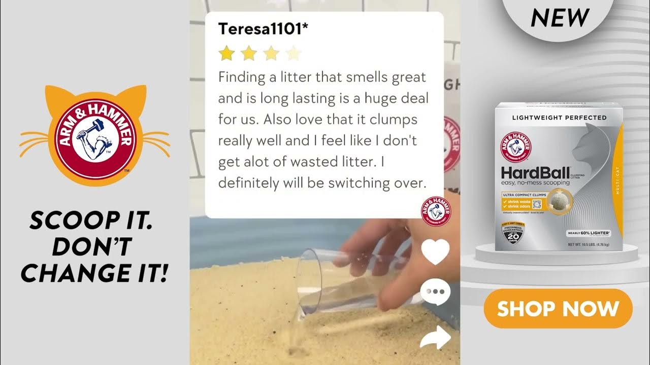 ARM & HAMMER HardBall™ Lightweight Litter! YouTube
