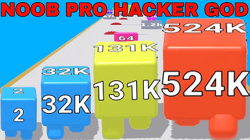 NOOB VS PRO VS HACKER VS GOD  in 2048 Jelly shooter