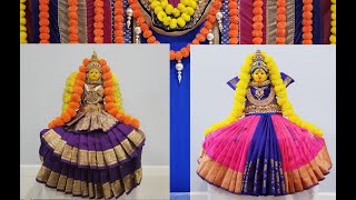 Quick and Easy Varamahalakshmi saree draping & decoration / How to drape saree for varalakshmi pooja